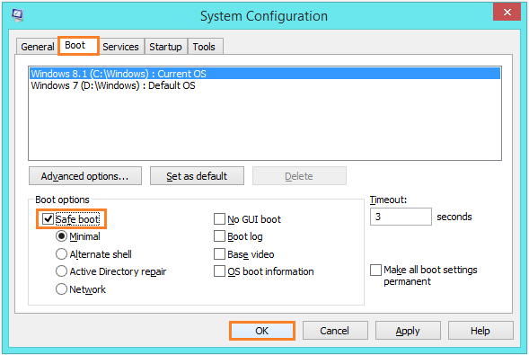 IRQL_NOT_LESS_OR_EQUAL - msconfig - Boot - Safe Boot - Minimal -- Windows Wally