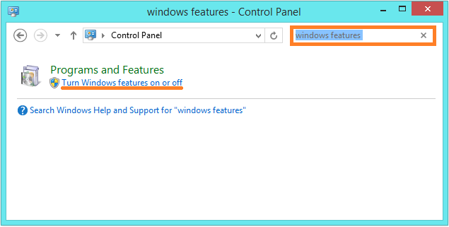 .NET Framework 3.5 in Windows 8 -Turn Windows features on or off  -- Windows Wally