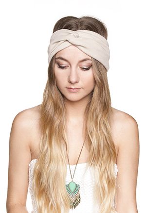 New Nude Jersey Knit Boho Turban Headband Gypsy Tan Camel Beige New Nude Jersey Knit Boho Turban Headband Gypsy Tan Camel Beige