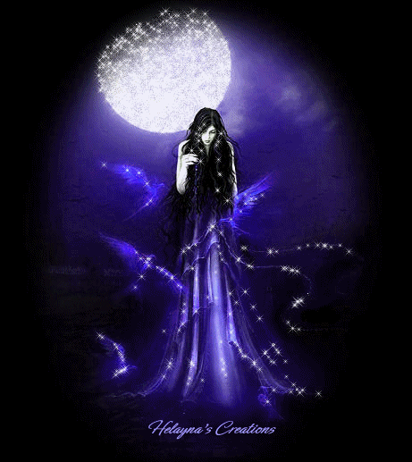 glitter woman under moon
