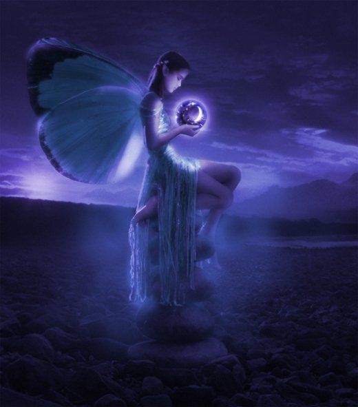 fairy with glowing orb