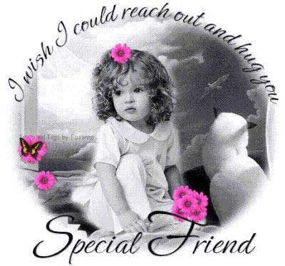 i wish i could reach out and hug you special friend little girl Hugs