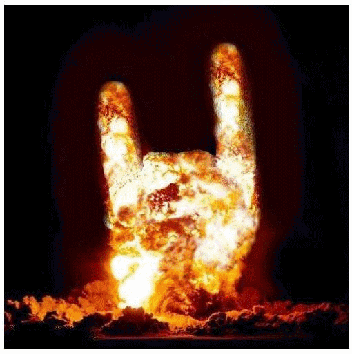rock on fire metal sign Metal Head