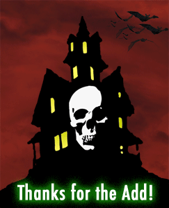 thanks for the add haunted house skull lightning