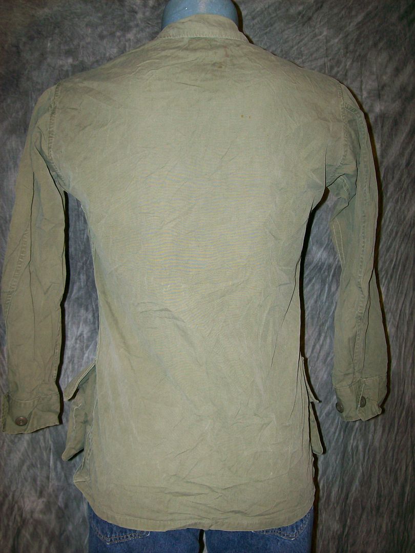 vtg 60s VIETNAM US ARMY TROPICAL COMBAT POPLIN JACKET, GAS FLAP 