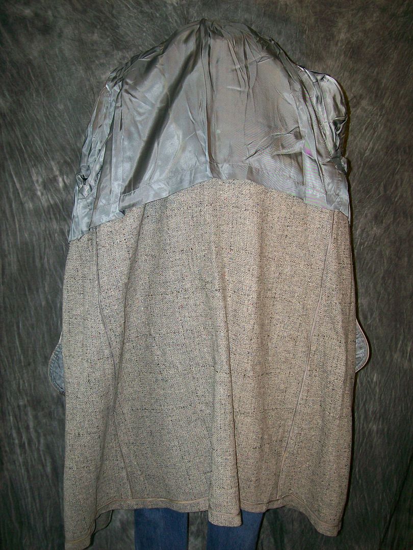 vtg 50s PENNYS TOWN CLAD WOOL FLECKED TOPCOAT COAT, XL  