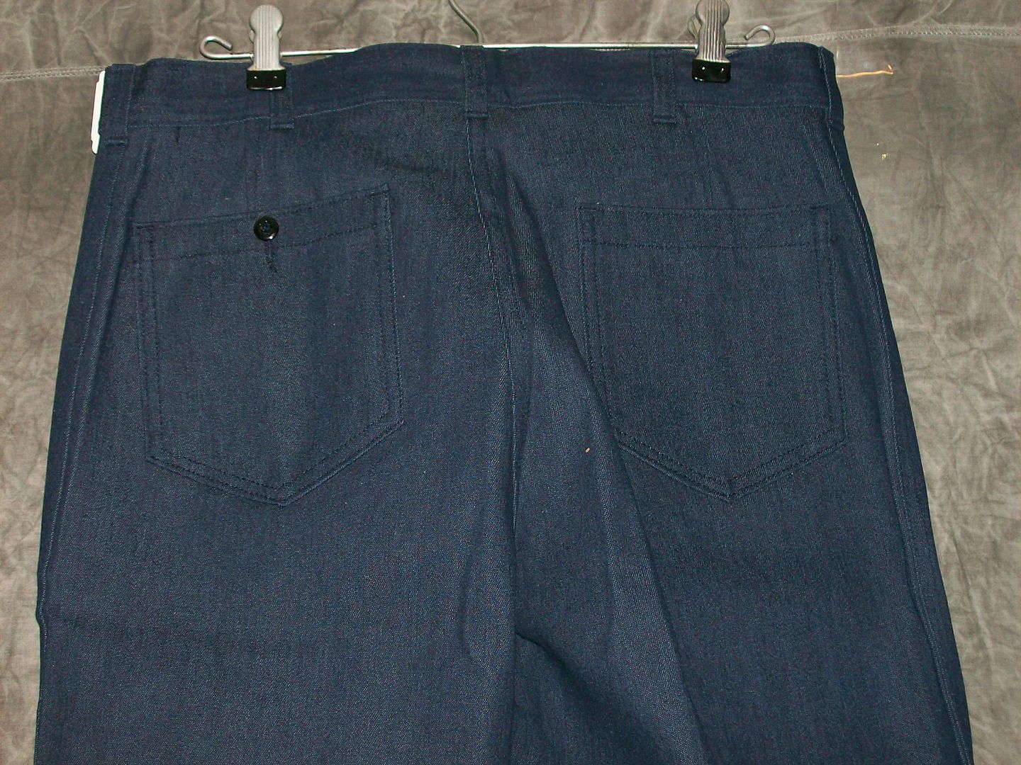 vtg SEAFARER US NAVY USN DENIM BELL BOTTOM DUNGAREES JEANS, NWT, 34 x ...