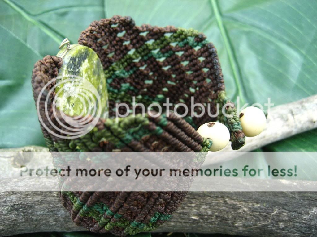 this handcrafted serpentine stone macrame bracelet was designed as a 