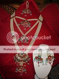 Jodha Akbar Long 3 layer Necklace tikka earrings  