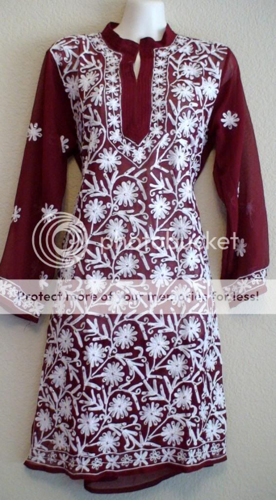 New Kashmir chain stitch crewel embroidered kurti tunic.