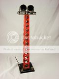   416 two (2) lamp floodlight tower Red tower black base Lionel vintage